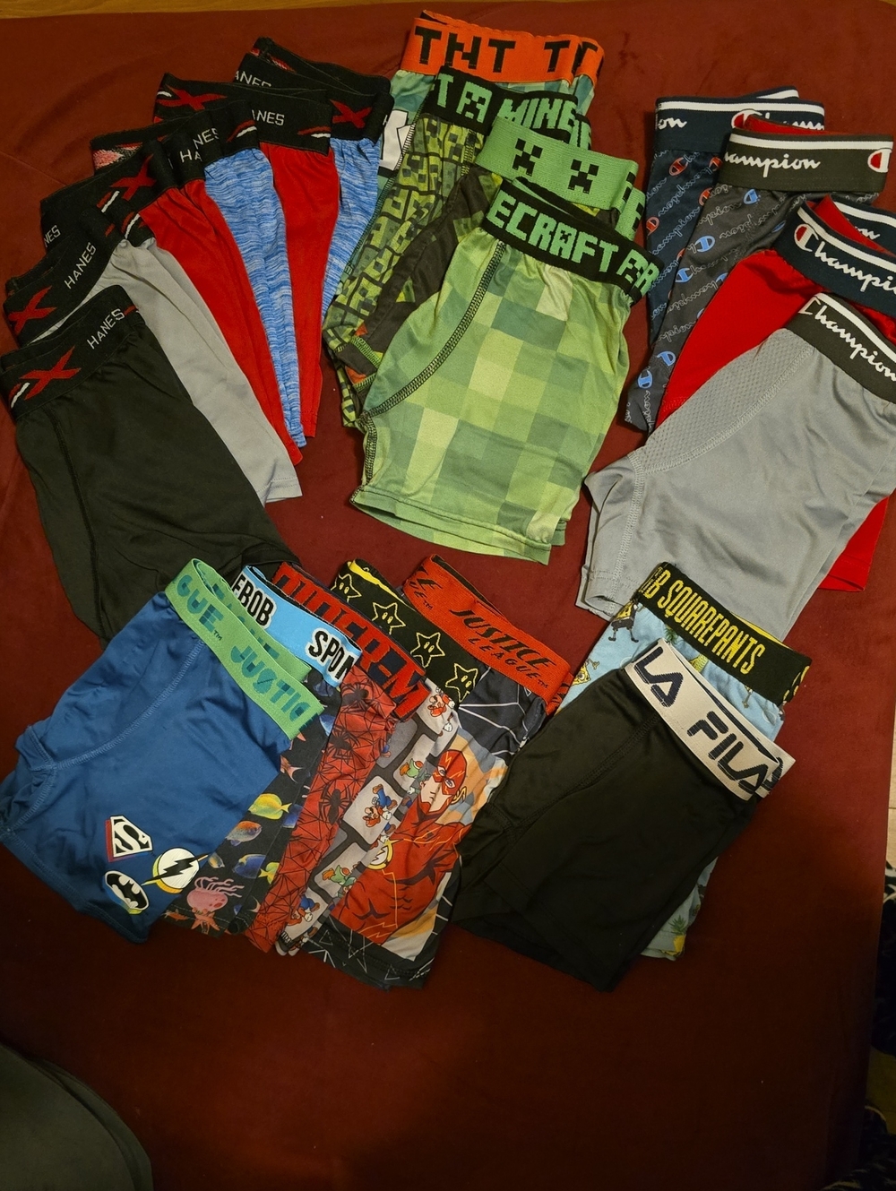 H&M Kids' Boxer Briefs Pack - Green, Red, Blue, Black, Gray